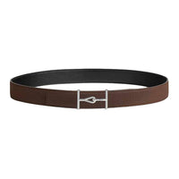 HERMES Calfskin Leather Belts Women's Brown Width: 3.2CM