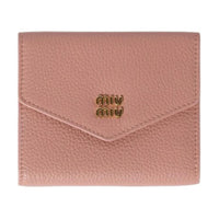 MIU MIU Calfskin Wallet Trumpets Women's Pink
