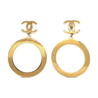 CHANEL 1990 2000s Gold Plated Cc Clip on Earrings