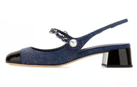 MIU MIU Chunky Heel High Heels Women's Blue