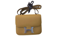 HERMES Constance Epsom Leather Shoulder Bag Crossbody Bag Mini Women's 2S Sesame