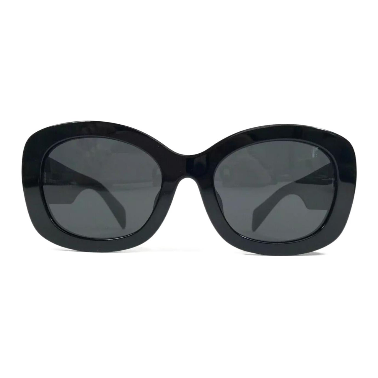 PRADA Acetate Irregular Shape Sunglasses Women's Black