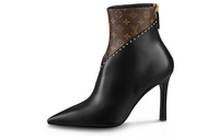 LOUIS VUITTON Signature Ankle Boots Women's Black Brown