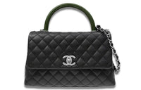 CHANEL COCO Handle Calfskin Chain Bag Shoulder Bag Handbag Women's Black