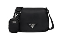 PRADA Leather Shoulder Bag Crossbody Bag Women's Black