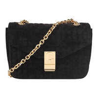 CELINE Leather Small Square Bag Shoulder Bag, Crossbody Bag Medium Size Women's Black