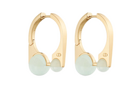 DIOR Metal Resin Bead Earrings Women's Gold