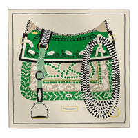 HERMES Silk Shawls Women's Green