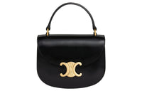 CELINE Triomphe Bright Calfskin Shoulder Bag, Crossbody Bag, Handbag Mini Women's Black