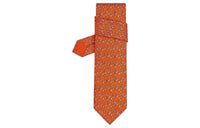HERMES Ties Men Orange/Green/Blue