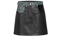 LOUIS VUITTON Leather Short Skirts Women's Black