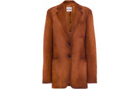 MIU MIU Leather Jackets Coats Women's Brown
