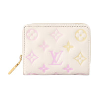 LOUIS VUITTON Lambskin Coin Purse Women's White