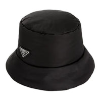 PRADA Recycled Polyamide Resin Porcelain Plate Bucket Hats Women's Black