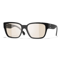CHANEL Acetate Nylon Square Sunglasses Unisex Black