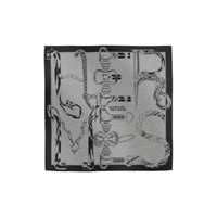 HERMES Cashmere Mulberry Silk Knit Scarves Men's Dark Mixed Gray