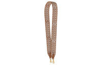 HERMES Sangle Zigzag Zigzag Canvas With Swift Calfskin Shoulder Strap Bag Straps Women's Gold & White