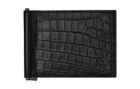 SAINT LAURENT Cow Leather Receipt Bill Wallet Men's Black