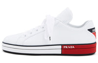 PRADA Low Top Stylish Skateboarding Shoes Women's White Red