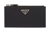 PRADA Saffiano Leather Card Holder Women's Black
