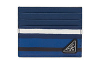 PRADA Saffiano Leather Card Holder Men's Light Blue