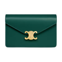 CELINE Calfskin Shoulder Bag, Crossbody Bag, Wallet Women's Sprint Green