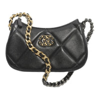 CHANEL Bright Lambskin Crossbody Bag Shoulder Bag Unisex Black