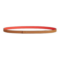 HERMES Double Sided Design Calfskin Belt Women's Orange Width 1.3cm