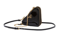 PRADA Leather One Shoulder Crossbody Clutch Mini Women's Black