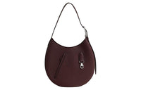 HERMES Togo Leather With Swift Calfskin Moon Bag Handbag Shoulder Bag Women's Deep Red