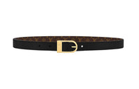 LOUIS VUITTON Leather, Canvas, Metal Leather Belts Women's Black Width 2cm