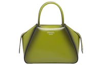 PRADA Shiny Leather Shoulder Bag Crossbody Bag Handbag Small Size Women's Ivy Green