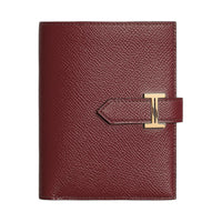 HERMES Bearn Epsom Calfskin Wallet Unisex 55 Rouge Hermes Red
