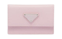 PRADA Leather Card Holder Women's Pink