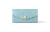 LOUIS VUITTON Zippy Monogram Vernis Embossed Leather Key Pouch Women's Sky Blue