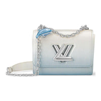 LOUIS VUITTON Twist Leather Crossbody Bag Shoulder Bag Small Size Women's White & Light Blue