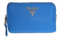 PRADA Leather Clutch Women's Blue