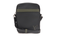LOUIS VUITTON Danube Cow Leather Camera Bag Shoulder Bag Crossbody Bag Small Size Men's Black