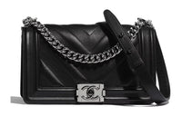 CHANEL Calfskin Shoulder Bag Crossbody Bag Women's Black