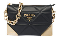 PRADA Leather Crossbody Bag Shoulder Bag Women's Black