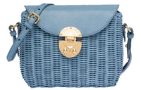 MIU MIU Leather Shoulder Bags Women's Blue