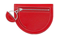 HERMES In The Loop Mysore Goat Skin Pig Nose Short Wallet Regular Women's Heart Red/White