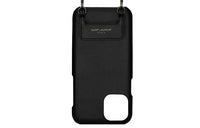 SAINT LAURENT Smooth Finish Leather Crossbody Bag With Cell Phone Pouch Men's Black