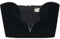 SAINT LAURENT Rhinestone-embellished Bustier Top