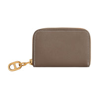 HERMES Evercolor Calfskin Card Holder Mini Men's 18 Etoupe Elephant Gray