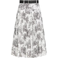 DIOR FW24 Casual Long Skirt Women's White Black