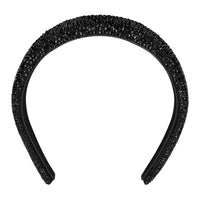 DIOR Cotton Artificial Crystal Polypropylene Fiber Polyester Cow Leather Headbands Women's Black