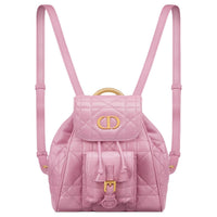 DIOR Caro Lambskin Backpack Small Size Women's Blossom Pink