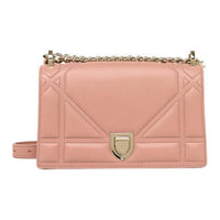 DIOR Leather Crossbody Bag Shoulder Bag Women's Pink