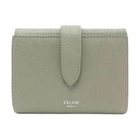CELINE Leather Wallet Women's Green Clay